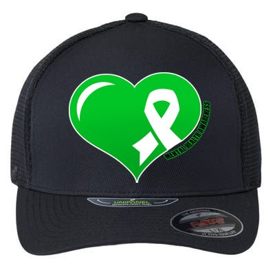 Mental Health Awareness Heart Flexfit Unipanel Trucker Cap