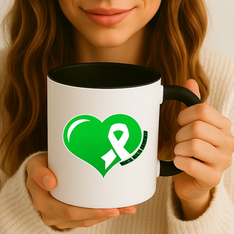 Mental Health Awareness Heart Mug