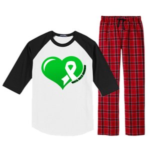 Mental Health Awareness Heart Raglan Sleeve Pajama Set