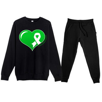 Mental Health Awareness Heart Premium Crewneck Sweatsuit Set