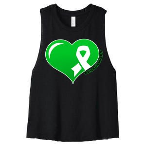 Mental Health Awareness Heart Women's Racerback Cropped Tank