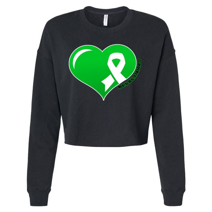 Mental Health Awareness Heart Cropped Pullover Crew