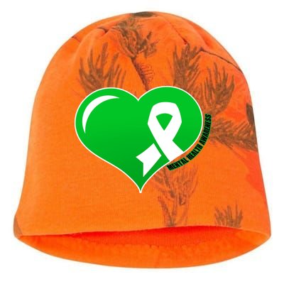 Mental Health Awareness Heart Kati - Camo Knit Beanie