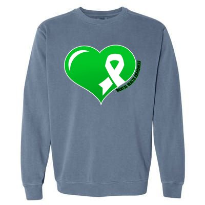 Mental Health Awareness Heart Garment-Dyed Sweatshirt