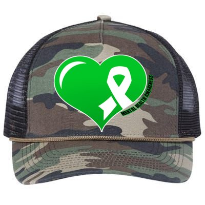 Mental Health Awareness Heart Retro Rope Trucker Hat Cap