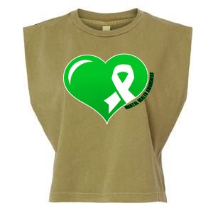 Mental Health Awareness Heart Garment-Dyed Women's Muscle Tee