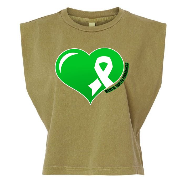 Mental Health Awareness Heart Garment-Dyed Women's Muscle Tee