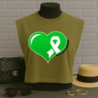 Mental Health Awareness Heart Garment-Dyed Women's Muscle Tee
