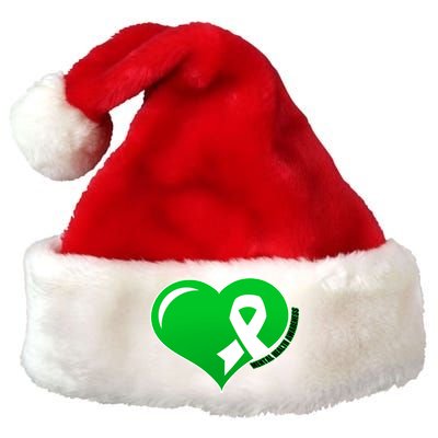 Mental Health Awareness Heart Premium Christmas Santa Hat