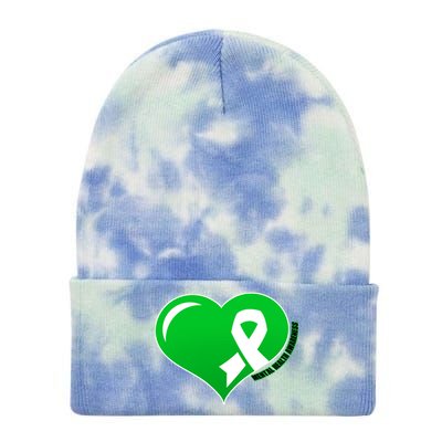 Mental Health Awareness Heart Tie Dye 12in Knit Beanie