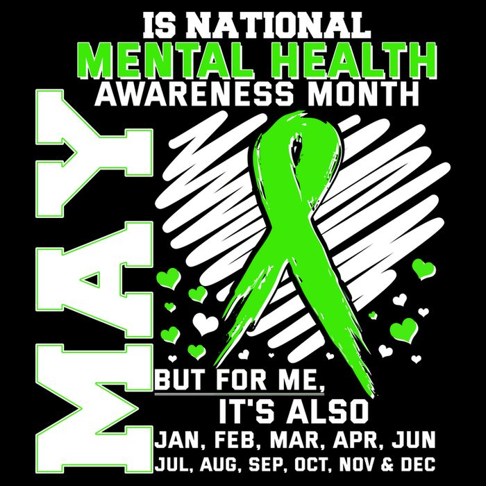 Mental Health Awareness Month Is All Year Long Drawstring Bag