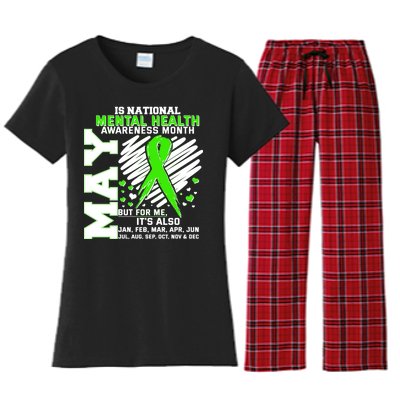 Mental Health Awareness Month Is All Year Long Women's Flannel Pajama Set