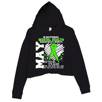 Mental Health Awareness Month Is All Year Long Crop Fleece Hoodie