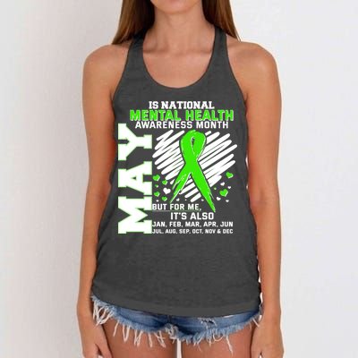 Mental Health Awareness Month Is All Year Long Women's Knotted Racerback Tank