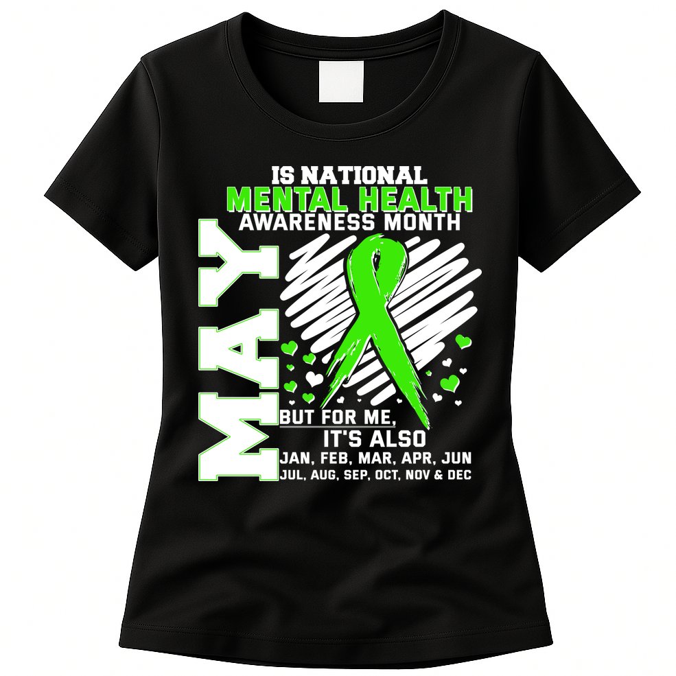 Mental Health Awareness Month Is All Year Long Womens T-Shirt