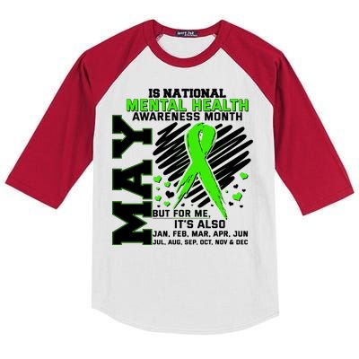 Mental Health Awareness Month Is All Year Long Kids Colorblock Raglan Jersey