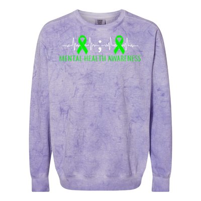 Mental Health Awareness Pulse Ribbon Colorblast Crewneck Sweatshirt