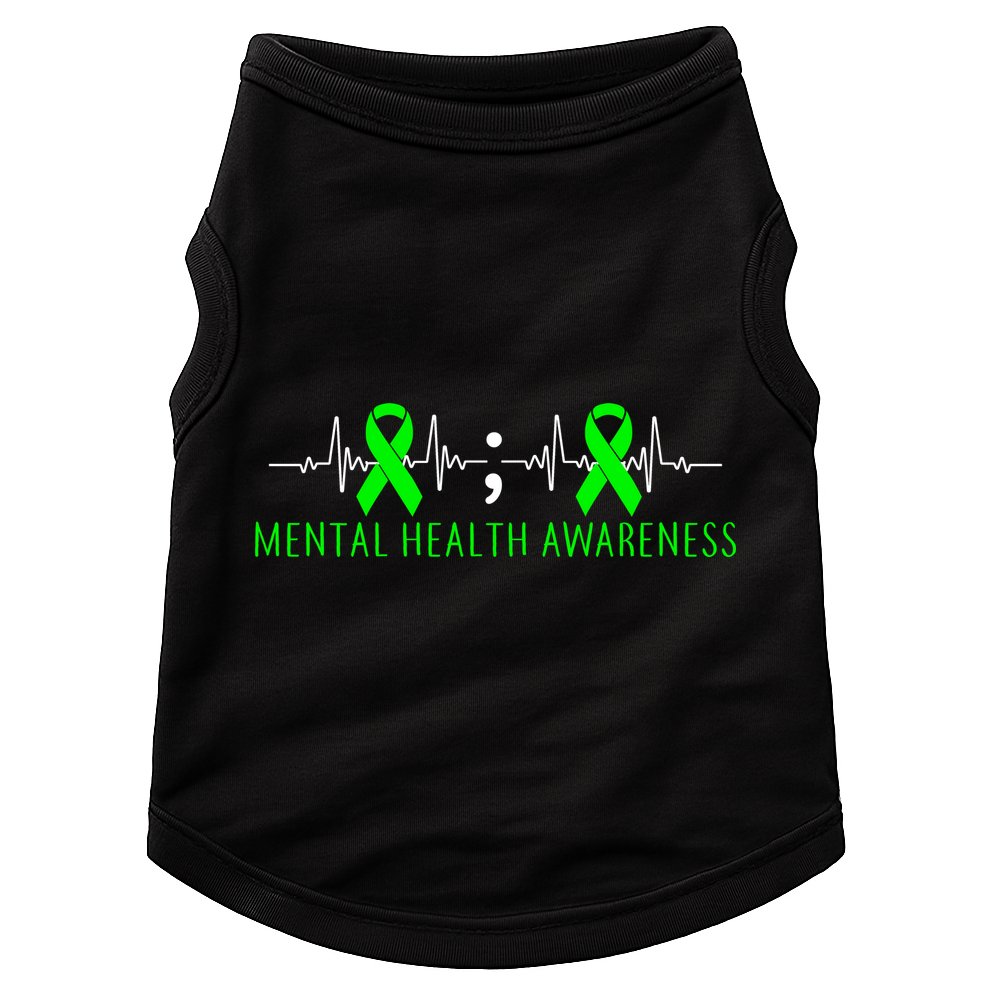 Mental Health Awareness Pulse Ribbon Doggie Tank