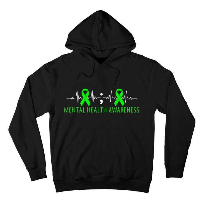 Mental Health Awareness Pulse Ribbon Hoodie