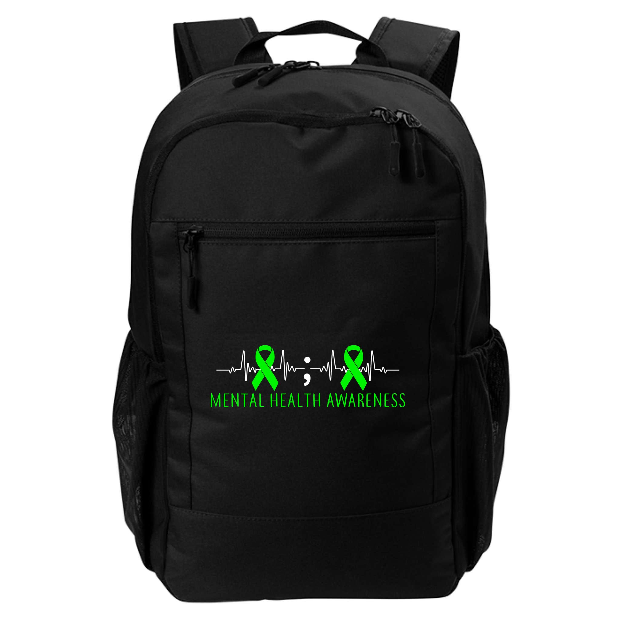 Mental Health Awareness Pulse Ribbon Backpack