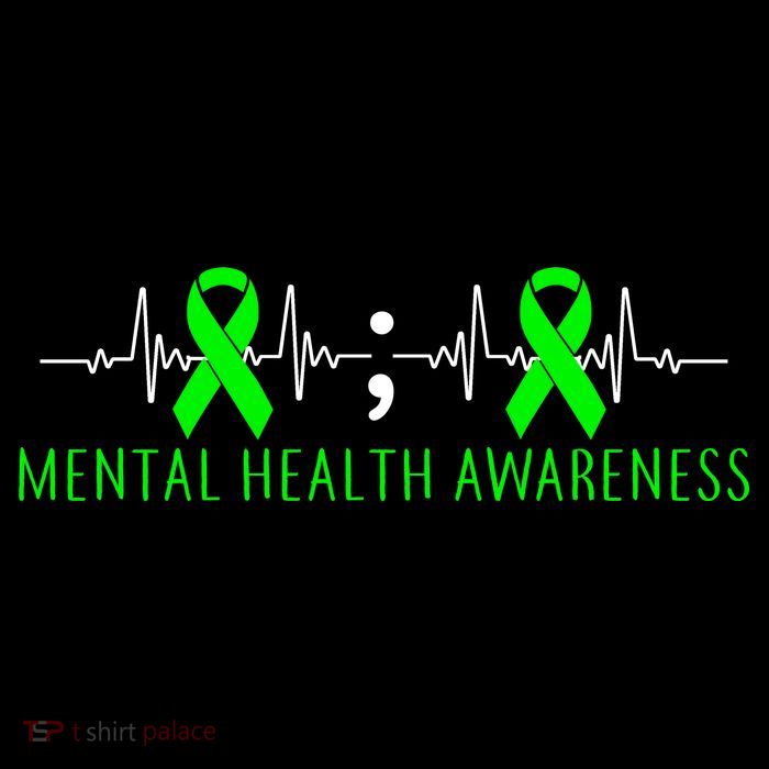 Mental Health Awareness Pulse Ribbon Drawstring Bag