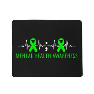 Mental Health Awareness Pulse Ribbon Mousepad