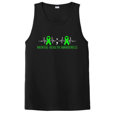 Mental Health Awareness Pulse Ribbon PosiCharge Competitor Tank