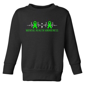 Mental Health Awareness Pulse Ribbon Toddler Sweatshirt