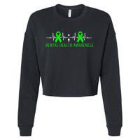 Mental Health Awareness Pulse Ribbon Cropped Pullover Crew