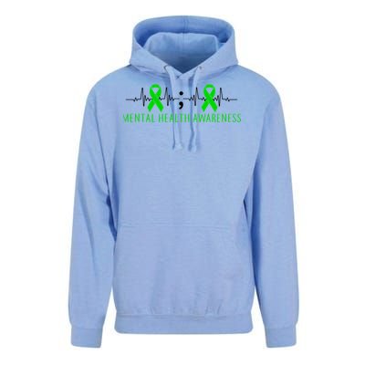 Mental Health Awareness Pulse Ribbon Unisex Surf Hoodie