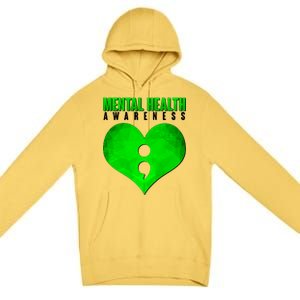 Mental Health Awareness Semicolon Premium Pullover Hoodie