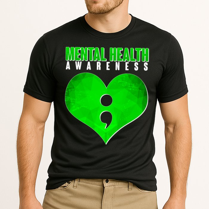 Mental Health Awareness Semicolon Cooling Performance Crew T-Shirt