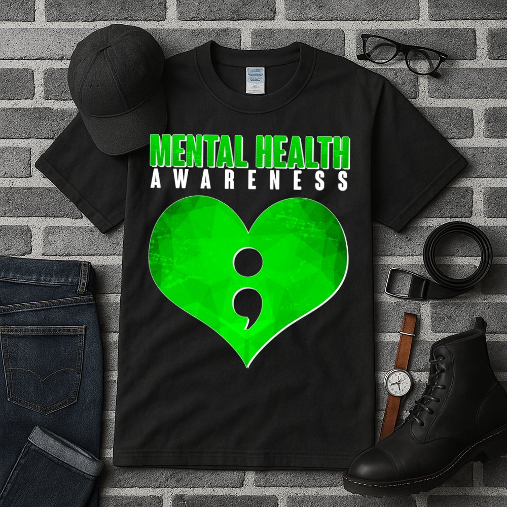 Mental Health Awareness Semicolon Tall T-Shirt