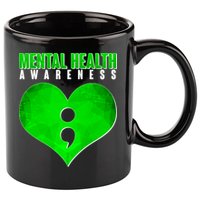 Mental Health Awareness Semicolon 11oz C Handle Ceramic Mug