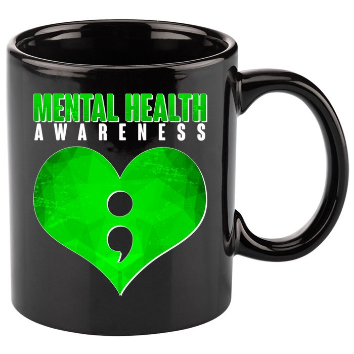 Mental Health Awareness Semicolon 11oz C Handle Ceramic Mug