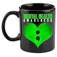 Mental Health Awareness Semicolon 11oz C Handle Ceramic Mug