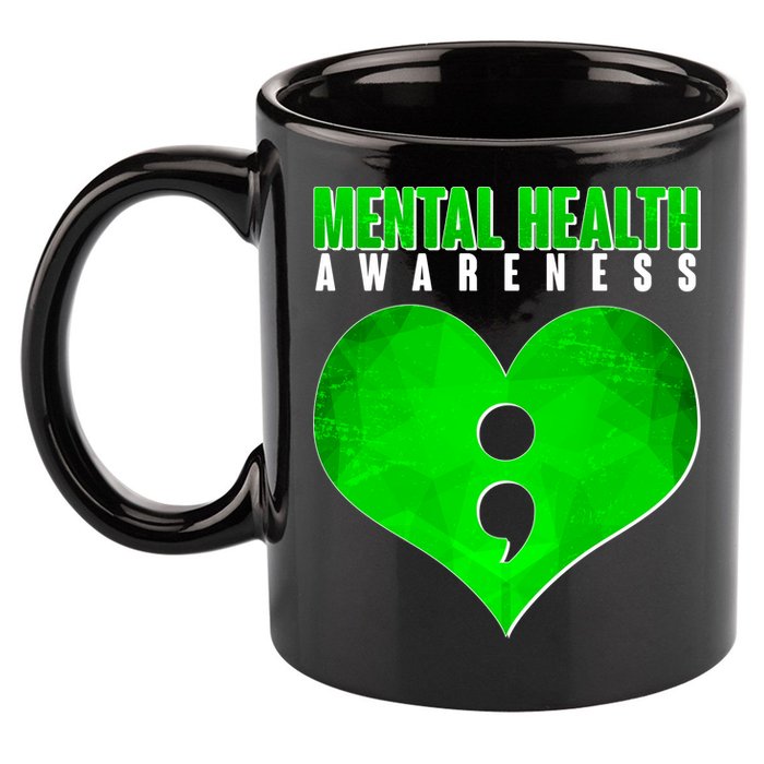 Mental Health Awareness Semicolon 11oz C Handle Ceramic Mug