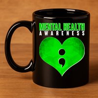 Mental Health Awareness Semicolon 11oz C Handle Ceramic Mug