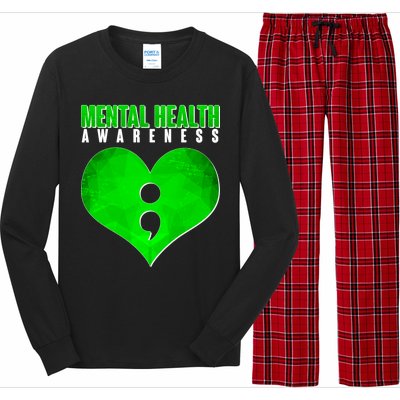 Mental Health Awareness Semicolon Long Sleeve Pajama Set