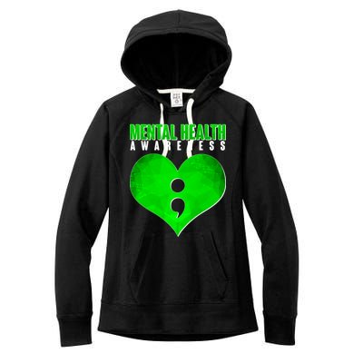 Mental Health Awareness Semicolon Women's Fleece Hoodie