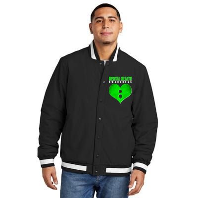 Mental Health Awareness Semicolon Insulated Varsity Jacket