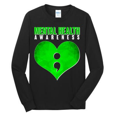 Mental Health Awareness Semicolon Tall Long Sleeve T-Shirt