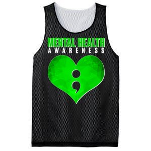 Mental Health Awareness Semicolon Mesh Reversible Basketball Jersey Tank