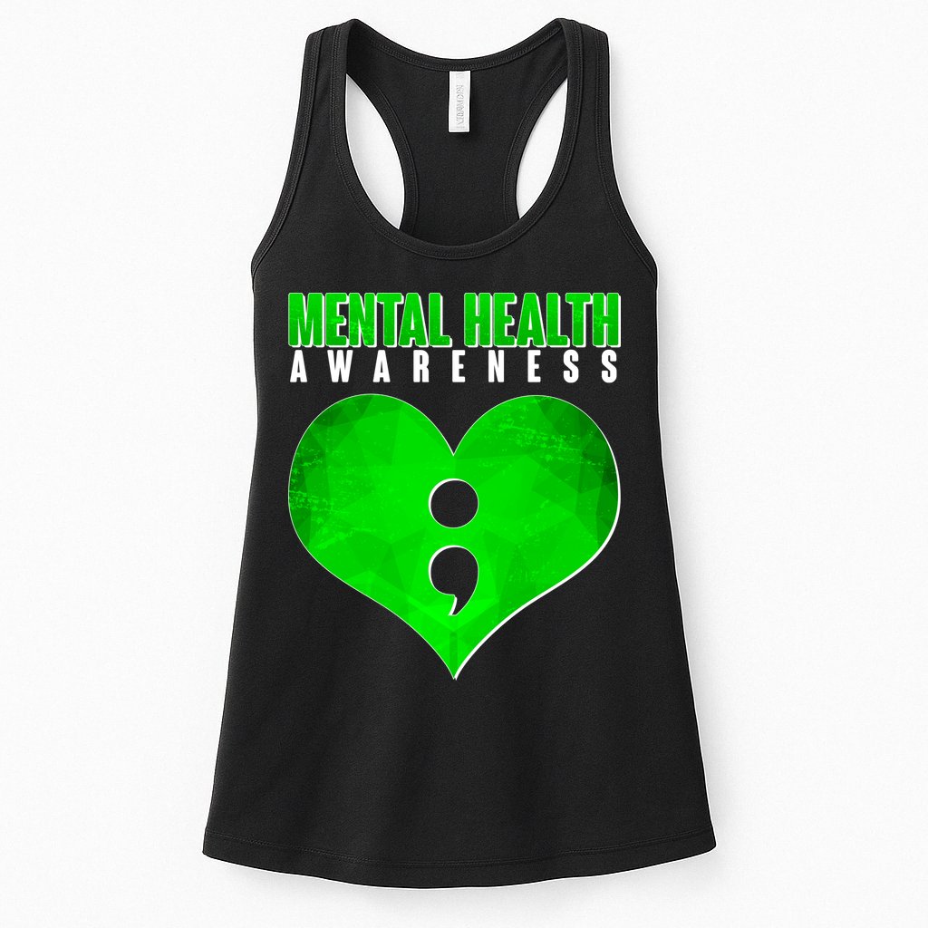 Mental Health Awareness Semicolon Womens Tank Top
