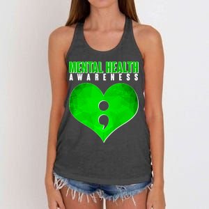 Mental Health Awareness Semicolon Women's Knotted Racerback Tank