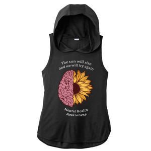 Mental Health Awareness Sun Will Rise Ladies PosiCharge Tri-Blend Wicking Draft Hoodie Tank