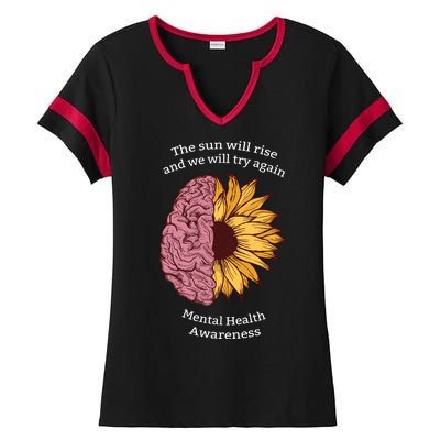 Mental Health Awareness Sun Will Rise Ladies Halftime Notch Neck Tee