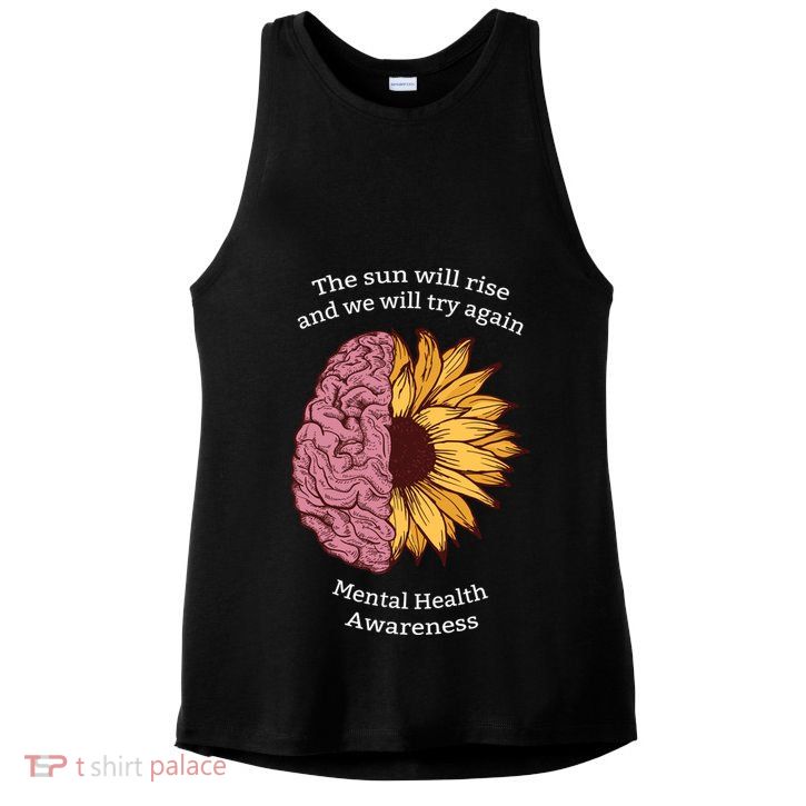Mental Health Awareness Sun Will Rise Ladies PosiCharge Tri-Blend Wicking Tank