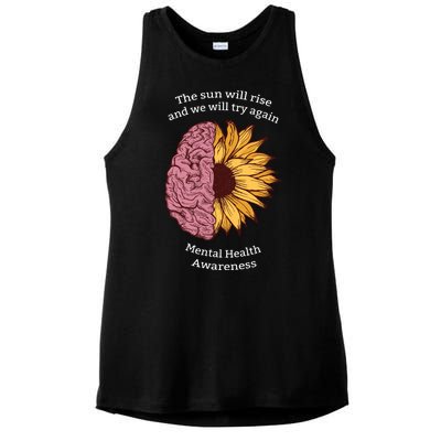 Mental Health Awareness Sun Will Rise Ladies PosiCharge Tri-Blend Wicking Tank