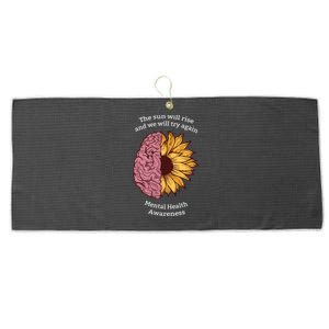 Mental Health Awareness Sun Will Rise Large Microfiber Waffle Golf Towel